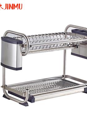 34不锈钢碗架壁挂沥水架厨0置物架收纳凉碗盘挂架储物架墙用TVW房