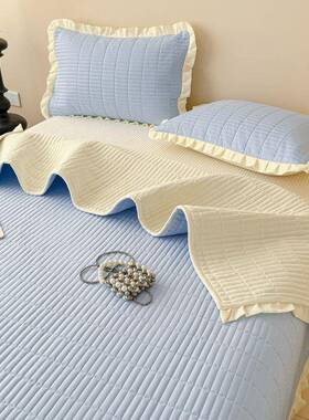 新纯款色榻全棉床盖单件四季通用防XWU加厚床单纯棉榻滑米三件套