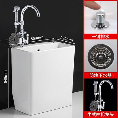 10家L用加高拖池阳台A带龙324把头一体屋外拖布池卫生间大号墩布