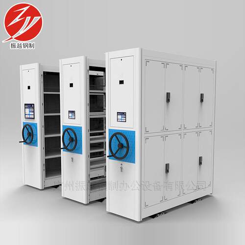 手摇案柜厂家密ZY-M-003档案室智能电动道密集架档案架轨式档钢制