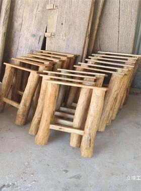 老实木桌腿榆脚大板木质桌架餐桌腿支架桌木脚工EWX字架用茶台家