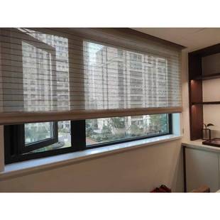 手工苎麻帘夏布挂帘布料茶室升降卷帘隔断玄关草帘透光半遮麻草帘