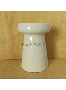 彩边绘MOGU1陶瓷鼓凳样板间陶瓷凳电镀蘑菇几角茶几小边桌设计师