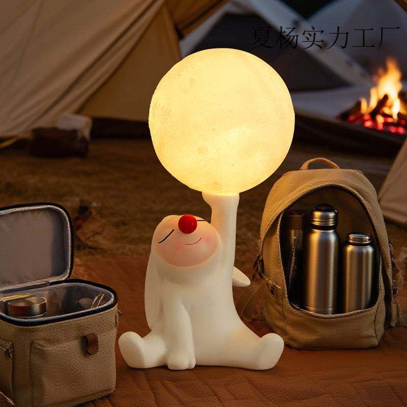 红鼻子兔星球小夜灯家用卧室梳妆台床头柜睡眠氛围小夜灯台灯摆件