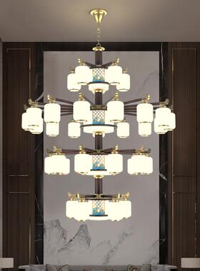 新中式吊全铜厅灯吸顶灯大气中客国风大厅主灯73131别墅灯餐厅灯
