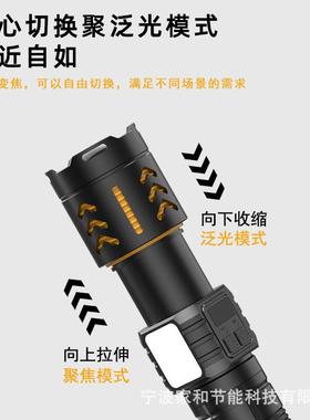 跨境强电光户超亮可x21充变焦LED灯超亮P50灯芯便外携式长手续航