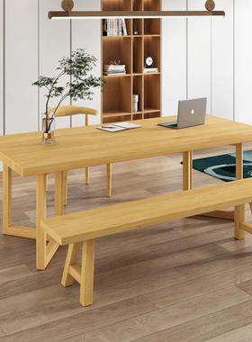 实木书桌客厅家用写办脑公桌大台式电桌字长方形wefe长书桌卧室学习桌