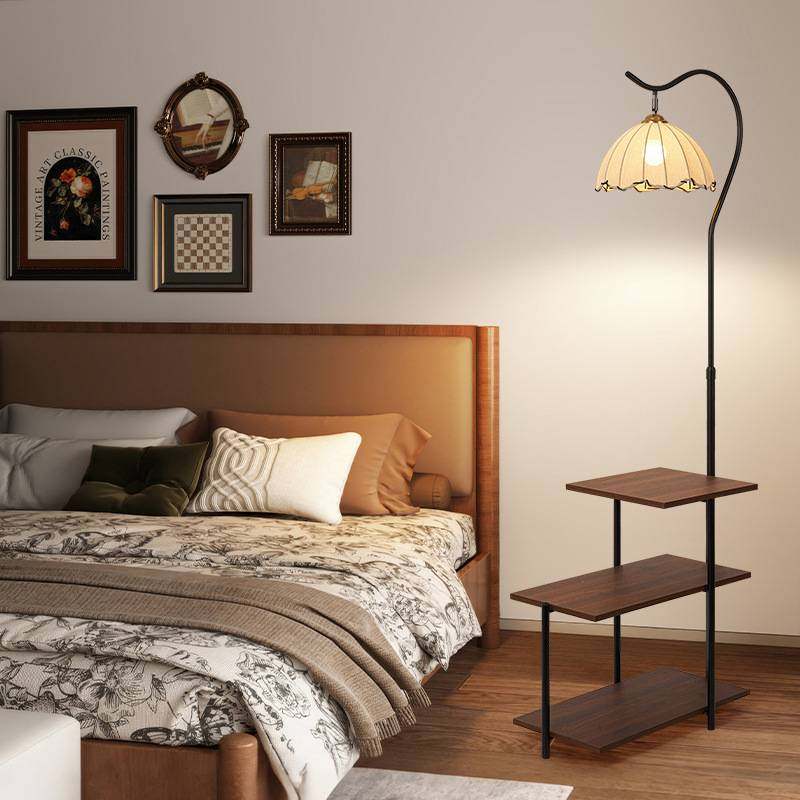 法式中古落地灯客厅沙发床头茶几置物摆件设计师轻奢复古立式台灯
