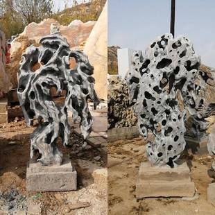 庭院景观石假青山制作太湖造石景盆龙114太湖石头装饰太行山石摆