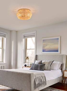 亚马逊13101ebay美形式农舍吸顶复古工业风廊餐走厅灯卧室布艺圆