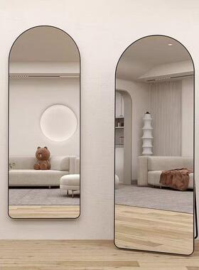 NRC家全穿衣镜身落地镜用卧室宿舍圆角拱形女生试衣镜红网壁挂大镜子