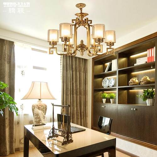 中2231式室全铜吊灯新中式客厅房卧餐厅吊现代中式酒店客书灯房工