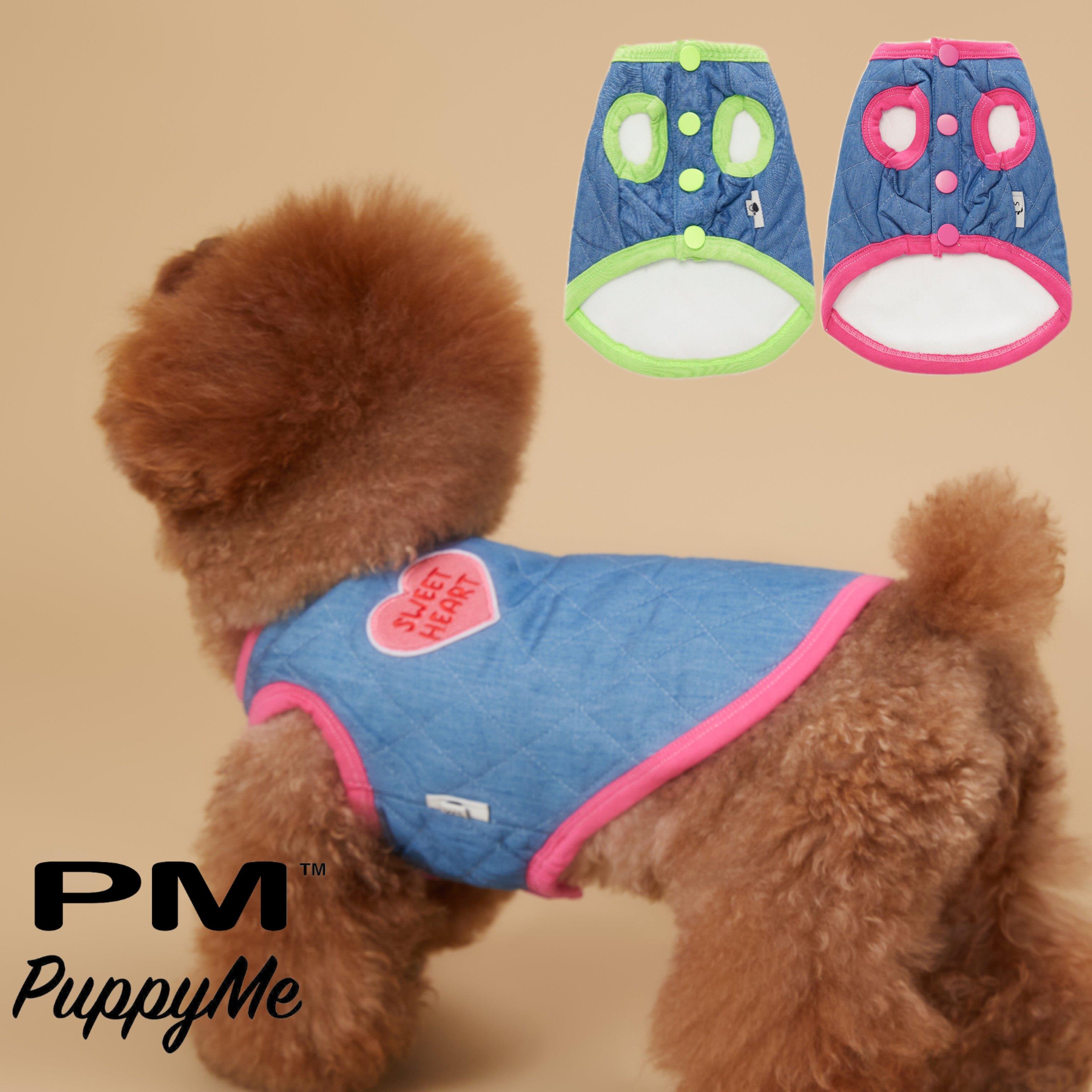 PUPPYME原创宠物服饰冬季夹棉马甲保暖牛仔坎肩可爱中小型犬猫衣