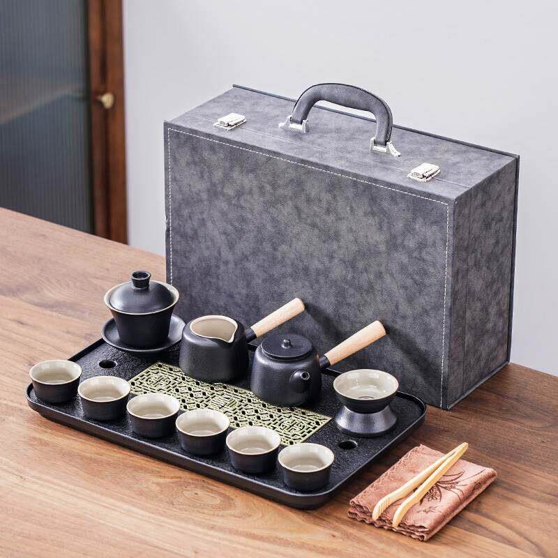 紫砂自动茶具套组家用轻奢陶瓷功夫茶具简约泡茶可携式旅行包送礼