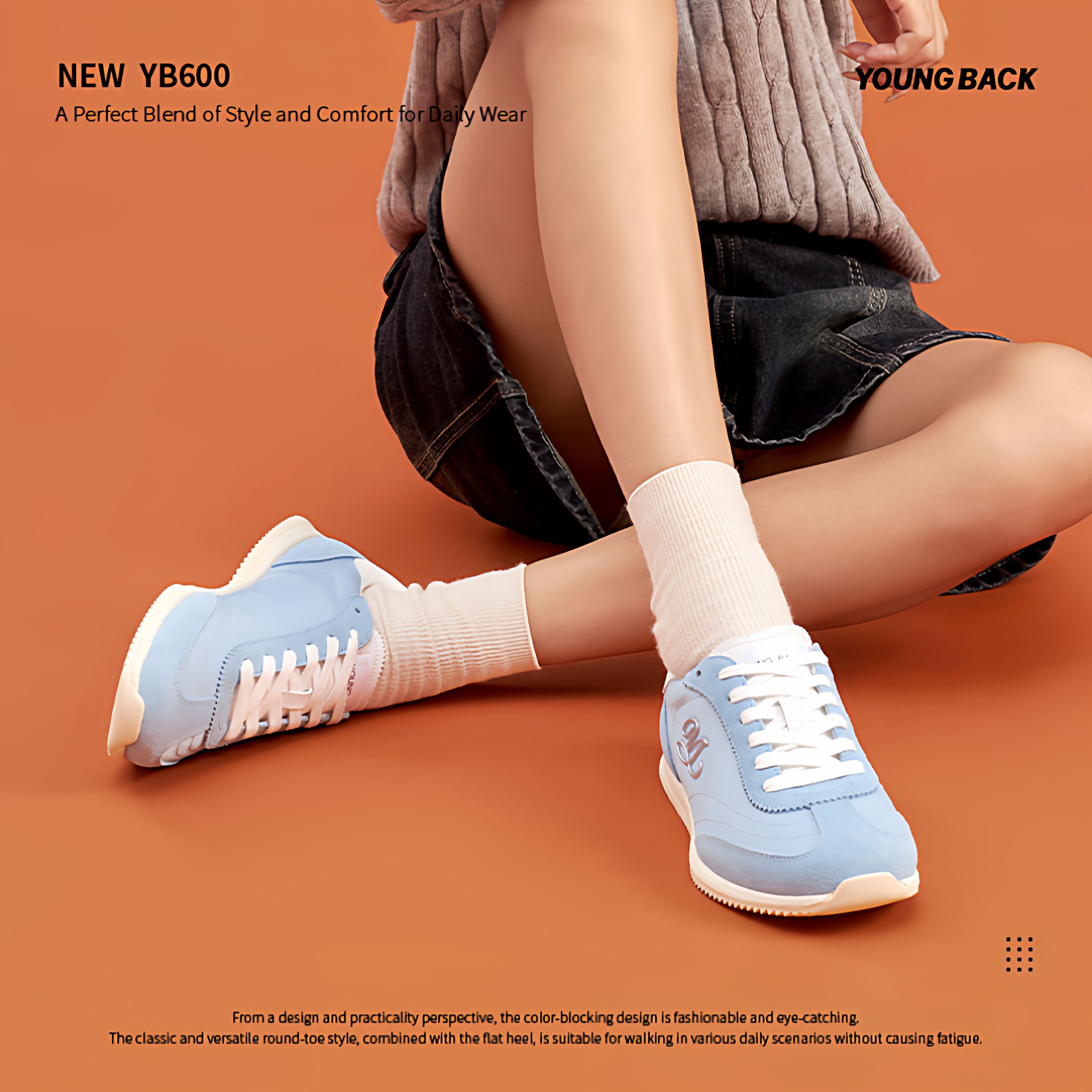YOUNGBACK复古厚底德训女鞋