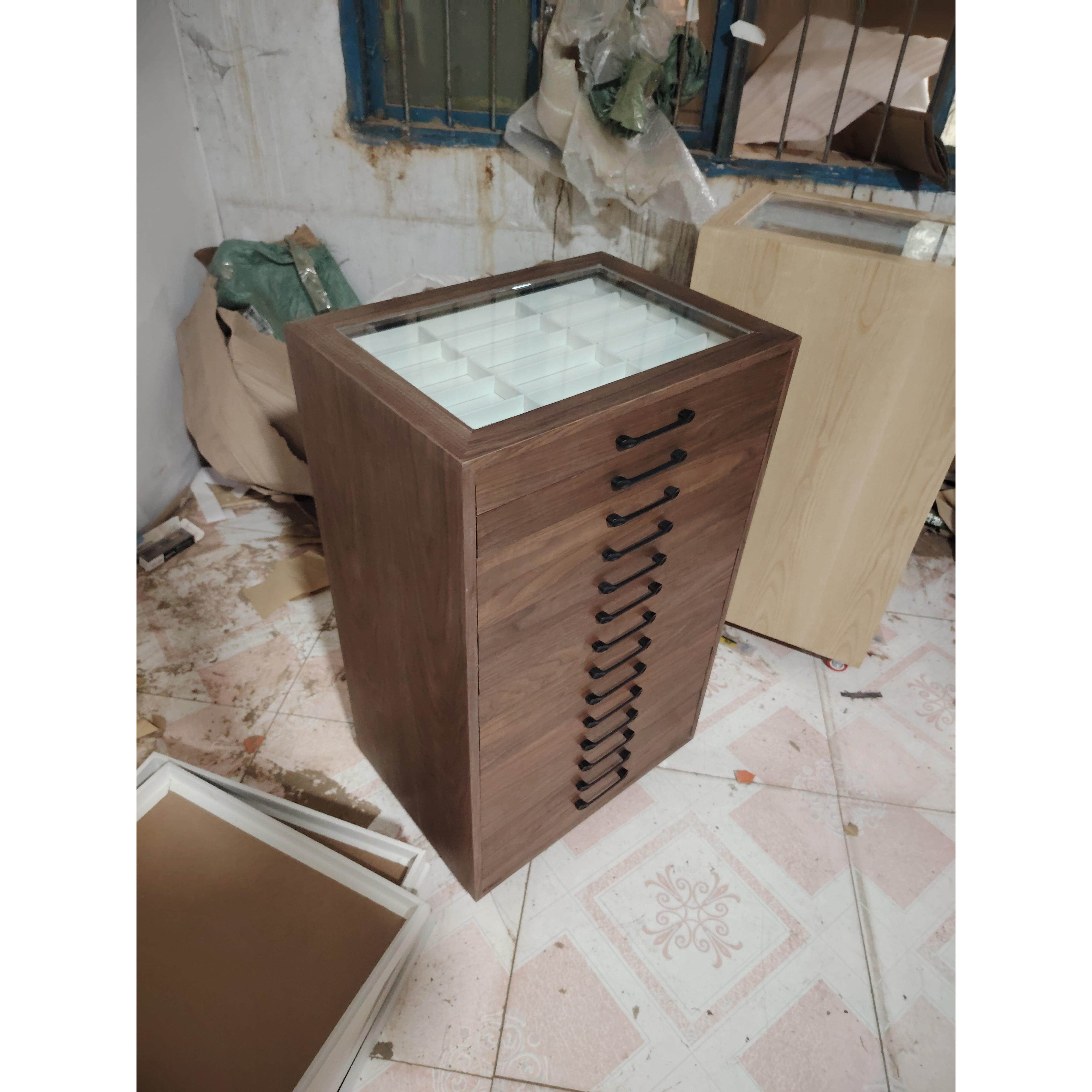 新款眼镜展示柜陈列收纳柜新款天然实木木饰面烤漆柜质感高级耐用