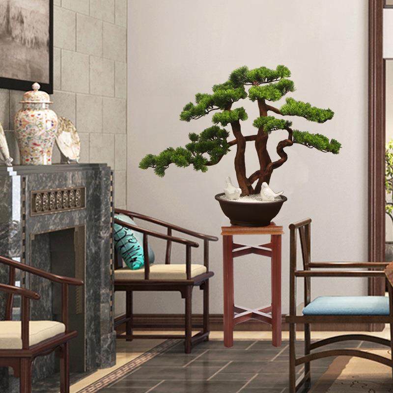 新中式家居摆件彷真迎客松盆景酒店走廊绿植玄关客厅书房装饰摆件,家居饰品,木雕,淘宝优惠券,粉丝福利购,淘宝优惠卷
