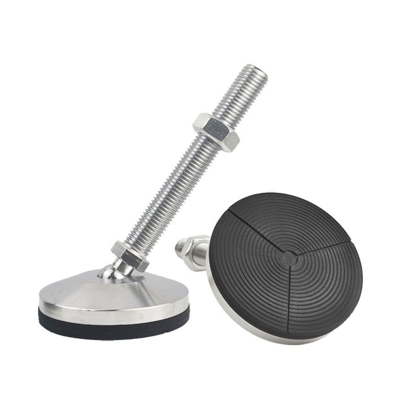 WAG74重型黑胶万向脚杯m16固定地脚螺丝调节地脚防滑可调脚垫支撑