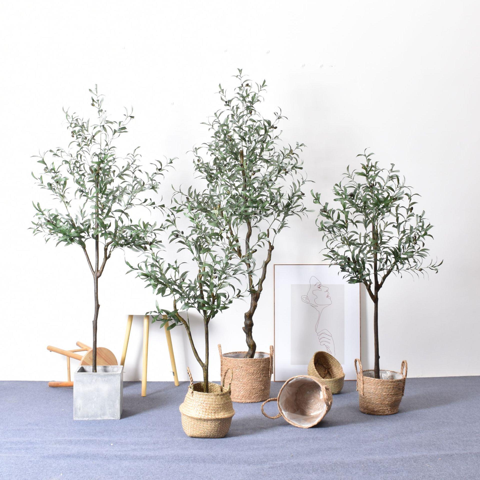 仿真橄榄盆栽客厅室内盆景落地大型绿植高级感发财树仿真植物装饰