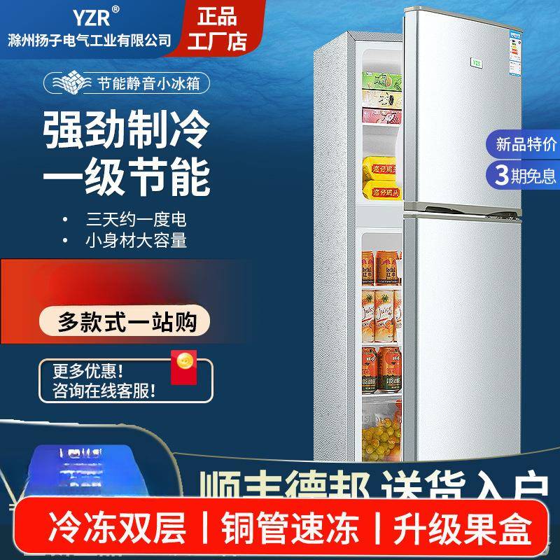 扬子电气小冰箱家用小型冷冻冷藏迷你宿舍出租房二人一级能效节能