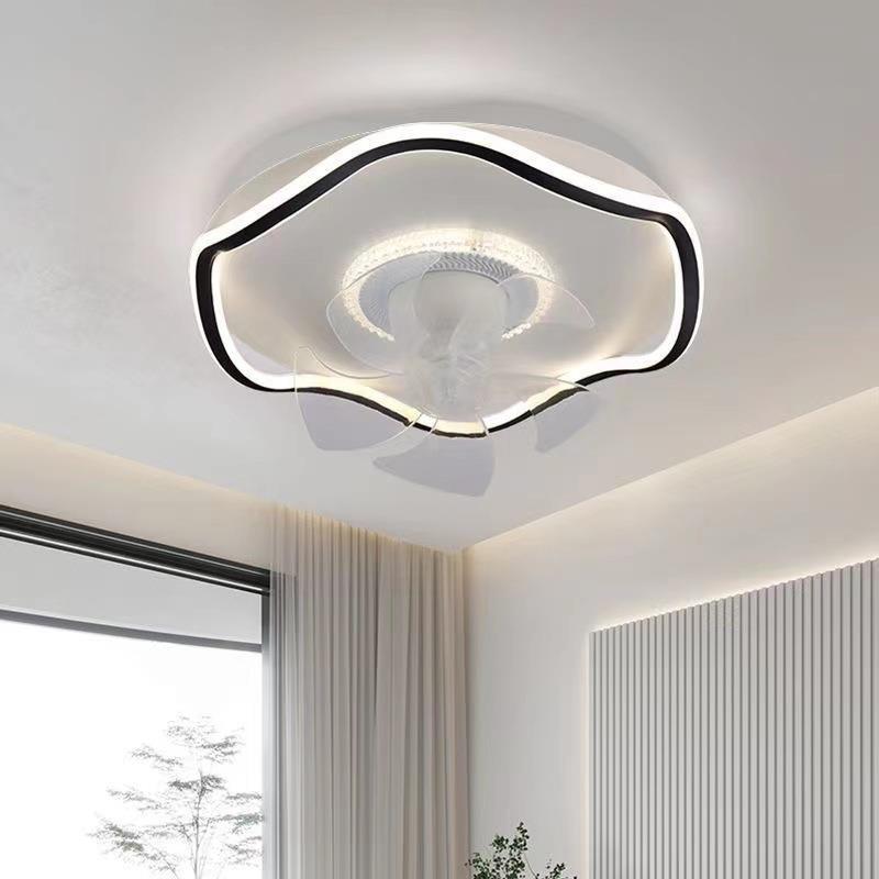 卧室风扇灯2024新款餐厅房间摇头吸顶电风扇灯一体摇头静音吊扇灯