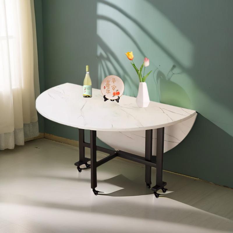 X&折叠餐桌家用小户型折叠桌圆形客厅饭桌现代简易吃饭多功能大圆