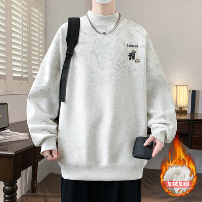 纯棉加绒半高领青少年卫