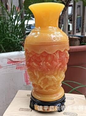 古玩八骏瓶脂居公15463060摆件仿寿山石八办匹马花瓶家摆件树工艺