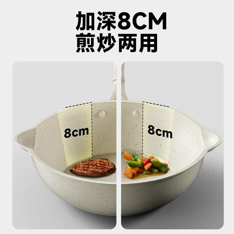 小炒锅不YK-TCCG-粘锅一人炒底食两人用家饭用菜小锅平麦石小号电