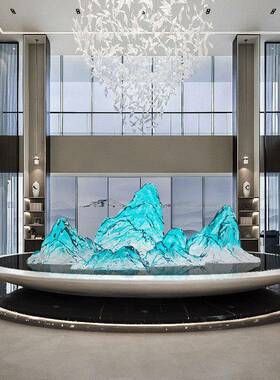 明新款透树脂大雕塑现代酒假山装饰摆件店会所房地产堂艺020术品