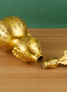 黄铜葫摆件家铜空心口百开福大葫378芦铜葫芦居客芦厅店铺装饰礼