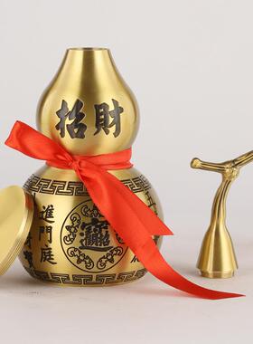 禄厂家八宝铜葫芦卦福开盖葫芦开口黄八铜八方来财联摆232对件