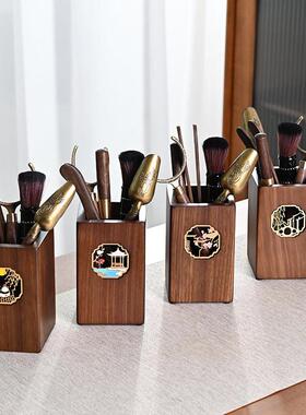 实木茶道六大君子套道装功夫茶具茶零配件全茶茶81893夹茶刀刷茶