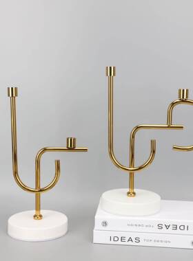 现代约金属烛台样板电房视柜房卧室客厅0146书房餐厅厨家居饰简品