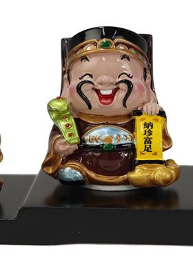 树脂小摆桌件面财神爷列树摆脂雕像创65456122意装饰件系现货