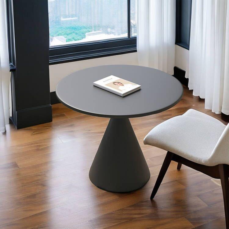 黑色小茶几客厅简约现代小户型小圆桌小型边几圆形迷你网红小桌子