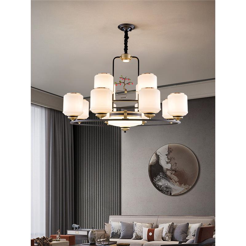 圆形餐桌吊灯新中式客厅主灯2024新款家居灯饰铁艺灯具大全