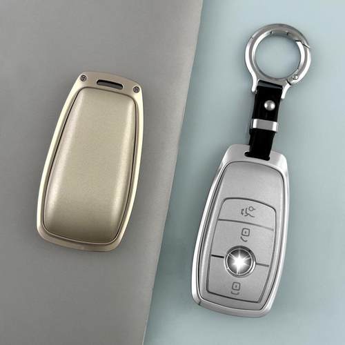 高档3铝合金边框车钥匙E套壳包2适用奔驰CES级300L654E300LS30LC2