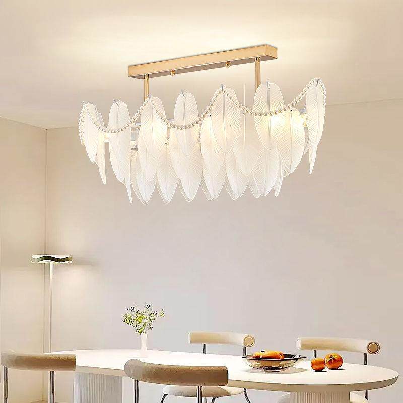 羽毛客厅灯轻欧式吊灯室2023335新款客灯厅奢餐厅灯组合法式套餐