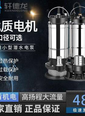 不TJZ锈钢潜水泵扬220v水泵功率农用污水泵用高程家清水大泵抽水
