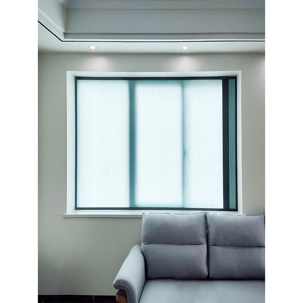 防风日窗帘挡风防蚊虫百叶帘可室订卧阳F97MSSM8台热推拉纱窗蜂隔