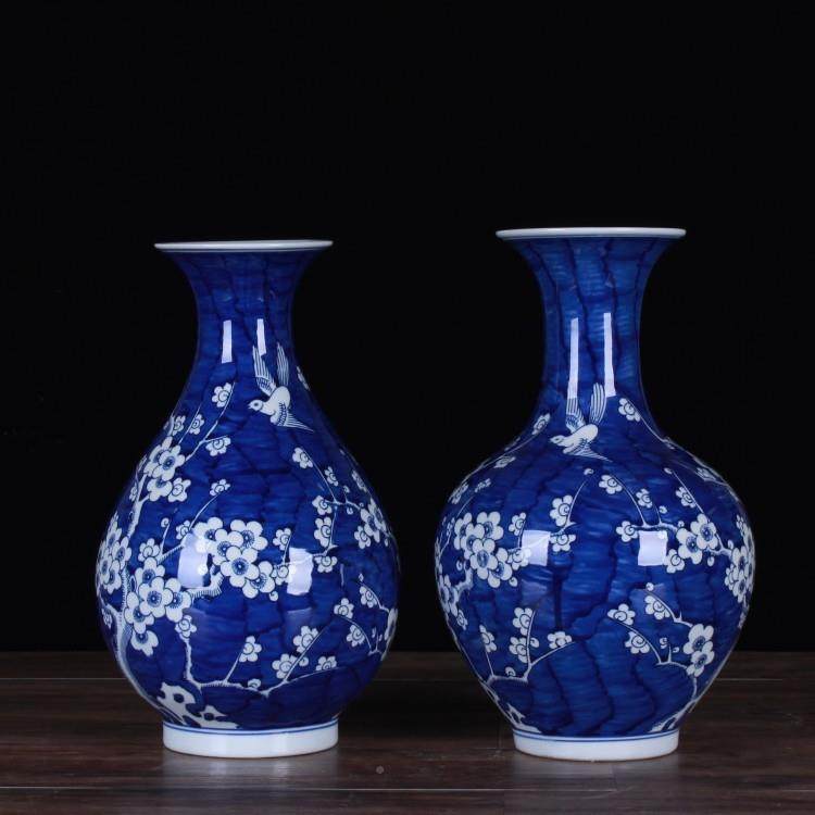 陶瓷青花瓷瓶釉下花彩仿纯手绘青古花喜上眉梢01003博古架装饰品,家居饰品,花瓶,淘宝优惠券,粉丝福利购,淘宝优惠卷