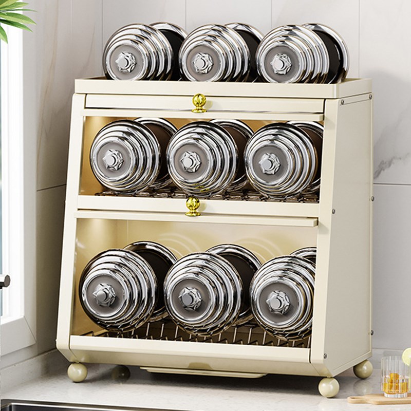 防尘厨房碗柜置物架o台面碗碟沥水架碗筷盘餐具收纳架储物柜碗架