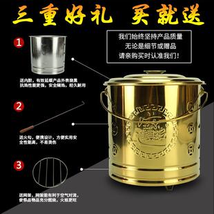 厚不锈加钢烧纸桶大加烧纸祭hui65644拜佛堂烧元宝桶内胆网架聚宝