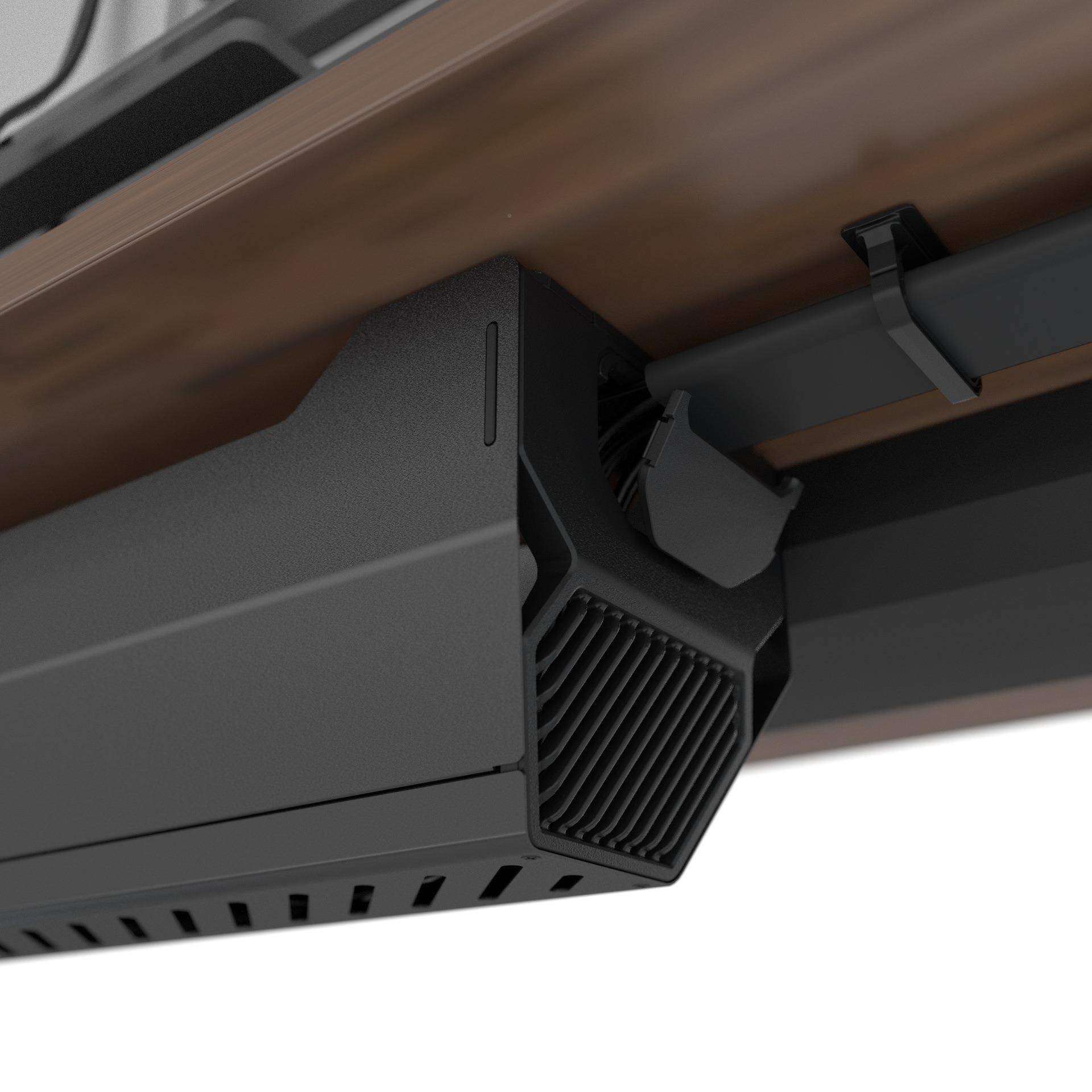 2新款公桌下插97线钢板高5碳办收纳集线盒电线排插整理收纳舱