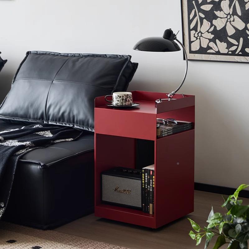 约现代沙发边几家简卧室网动红床头柜可移小推车奶油用风收B-9214