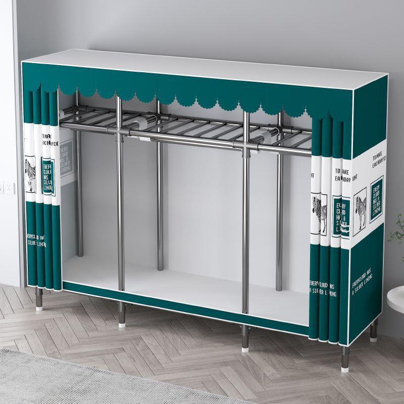 衣柜家用卧室租房QJW钢全简易衣柜钢管管布衣出柜加粗加固加厚挂