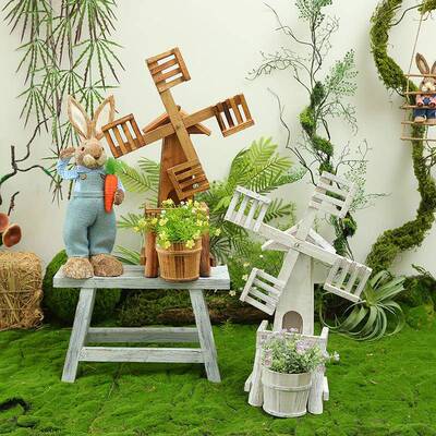 羡环瓷实木风景车摆件微观花园庭装院饰创意森系摆设幼儿园XC7302