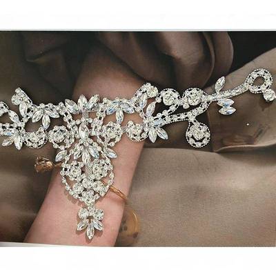 水新款工烧SZ00599焊钻贴花服高档纯手重工新娘腰封婚纱礼舞蹈服