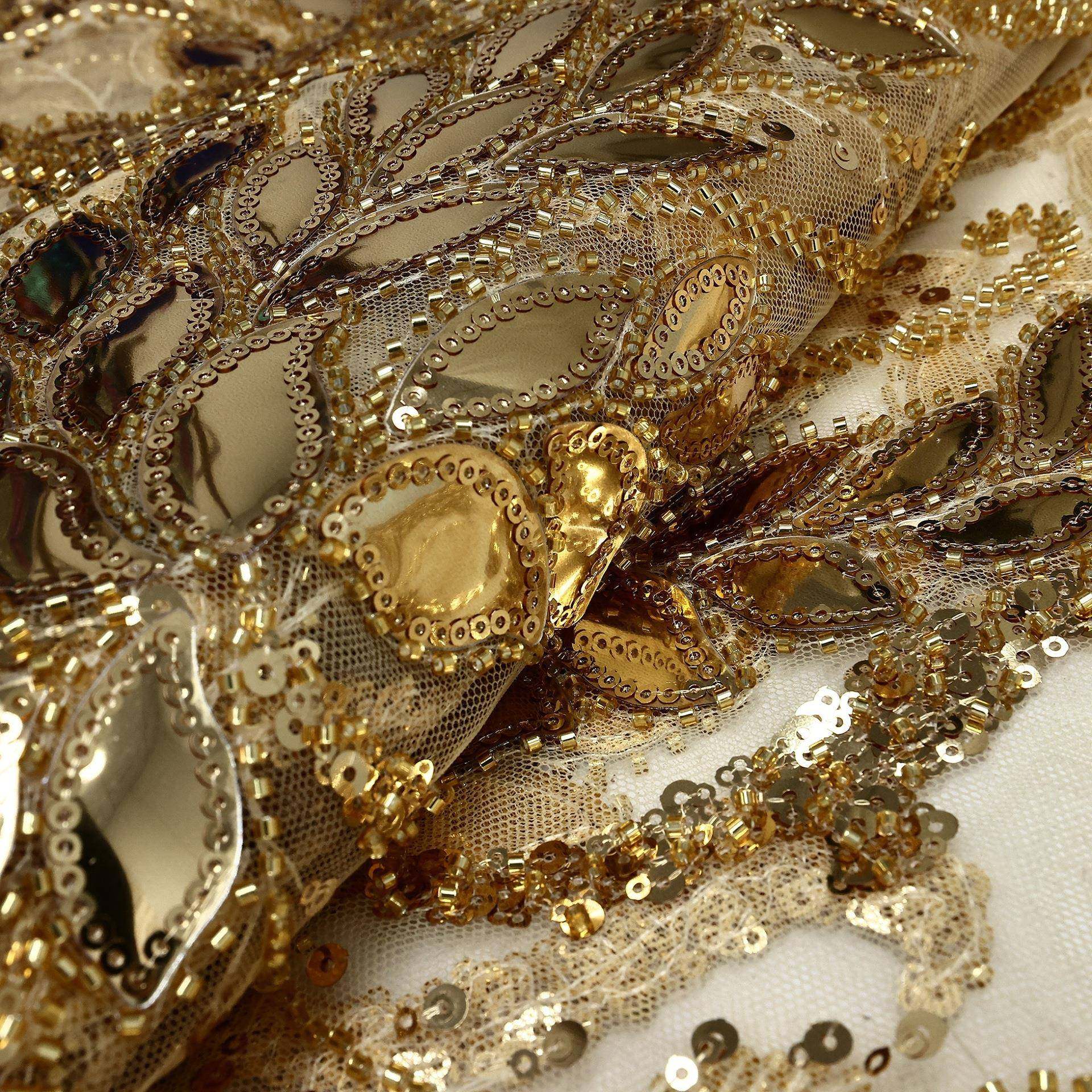 奢华工服艺叠激片珠子面料大花位礼花蕾丝串珠立体珠片网XY15纱光,居家布艺,花边,淘宝优惠券,粉丝福利购,淘宝优惠卷